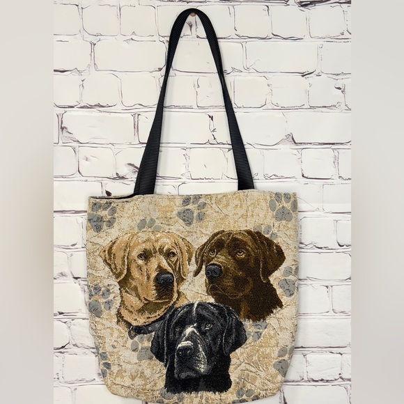 VINTAGE LABRADOR TAPESTRY TOTE BAG - Picture 7 of 8